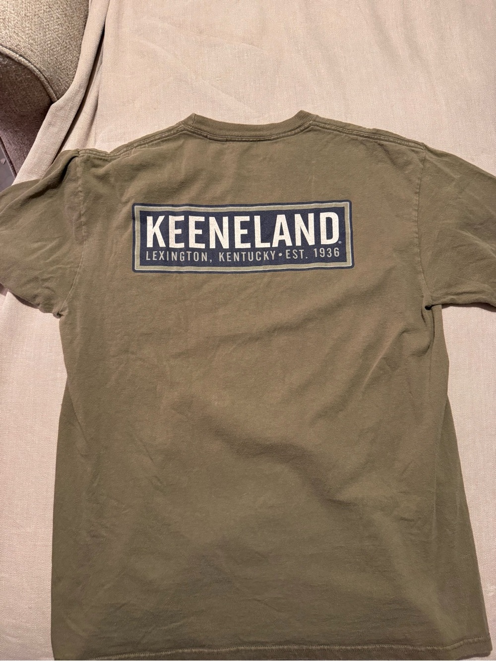 VTG Keeneland Race Course 70th Anniv T-Shirt - men’s olive green - Large
